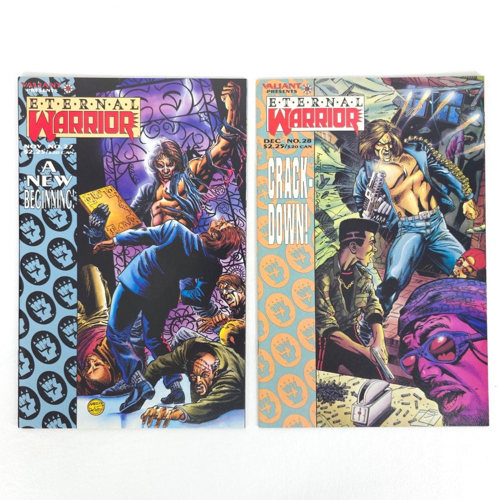 Eternal Warrior Valiant Comics Lot Issues 27 & 28 1994 New Beginning Crackdown